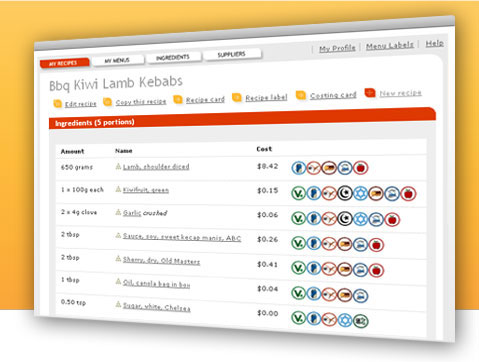 Easy recipe costing software